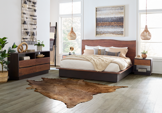 San Marino King Bed in Raw Walnut and Ebony