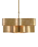 Grand Lotus Oval Gold Chandelier