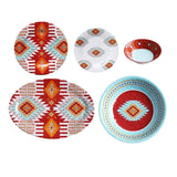 Southwest Motif 14PC Melamine Dinnerware Set, 2 MOQ