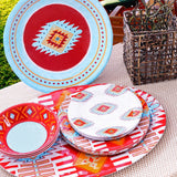 Southwest Motif 14PC Melamine Dinnerware Set, 2 MOQ