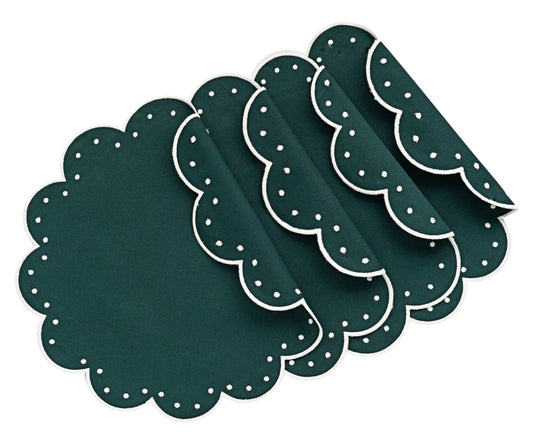 Placemats Round - Scallop Placemat Washable