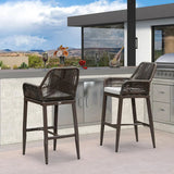 PURPLE LEAF Modern Bar Stools Aluminum Bar Stool with Cushion for Indoor and Outdoor, Kitchen Island
