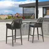 PURPLE LEAF Modern Bar Stools Aluminum Bar Stool with Cushion for Indoor and Outdoor, Kitchen Island