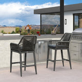 PURPLE LEAF Modern Bar Stools Aluminum Bar Stool with Cushion for Indoor and Outdoor, Kitchen Island