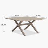 PURPLE LEAF Outdoor Dining Table Sleek Aluminum Frame Modern Outdoor Table for Deck Backyard Dining Gatherings