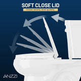 12 inch 2-pieces 1.28 GPF Siphon Ceramic Toilet in White Soft Close Seat with ADA height Included
