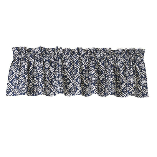St. Clair Navy & White Cotton Kitchen Valance