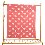 Star Pink Knitted Cotton Baby Blanket