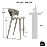PURPLE LEAF Counter Height Bar Stool Set of 2 Outdoor Stool Chair with Footrest Patio Bar Height Stools Rattan Barstools for Outdoor or Indoor