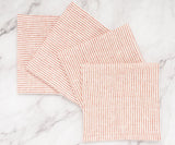 Red Linen Striped Napkins