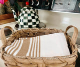 Beige Stripe Kitchen Towels Set of 4
