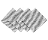 Black Pinstripe Linen Napkins - Set of 4, 8 & More