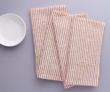 Red Linen Striped Napkins