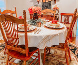 Beige Striped Round Tablecloth