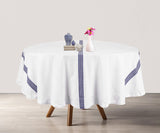 Round Tablecloth 63 inch - Striped Cotton Tablecloth
