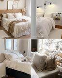 Striped in natural linen duvet cover set (3 pcs)