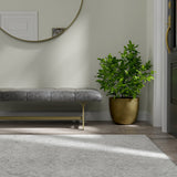 A Upholstered Leather Coffee Table with Metal Base