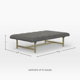 A Upholstered Leather Coffee Table with Metal Base