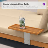 PURPLE LEAF Sicilia Classical Modular Outdoor Sectional with Sunbrella Khaki Cushions Flexible Layout for Porch Relaxation Space