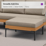 PURPLE LEAF Sicilia L-Shaped Modular Outdoor Sectional with Sunbrella Taupe Cushions Flexible Layout for Modern Patio Corner Lounge