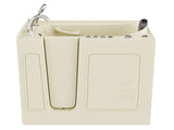 ANZZI Coupe Series 26 in. x 53 in. Left Drain Quick Fill Walk-In Whirlpool Tub in Biscuit