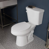 12 inch 2-pieces 1.28 GPF Siphon Ceramic Toilet in White Soft Close Seat with ADA height Included