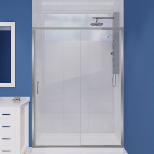 Halberd Series 59 to 60 in. x 72 in. Sliding Framed Shower Door with Tsunami Guard Tempered Glass