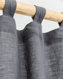 Tab top linen curtain panel (1 pcs) in Charcoal gray