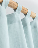 Tab top linen curtain panel (1 pcs) in Dusty blue