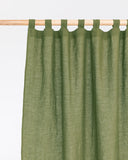 Tab top linen curtain panel (1 pcs) in Forest green