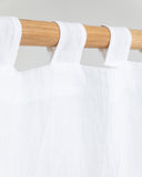 Tab top linen curtain panel (1 pcs) in White