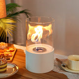 11.4"H Round Portable Tabletop Fireplace(white)