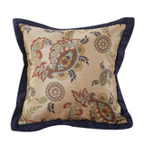 Tammy Paisley Throw Pillow, Navy Flange