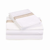 400TC Triple Embroidery Cotton Sateen Solid All-In Bedding Bundle