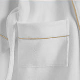 Shawl Collar Cotton Bath Robe with Border Embroidery