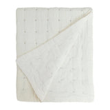 Plus-Stitch Linen Bed Coverlet
