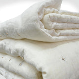 Plus-Stitch Linen Bed Coverlet
