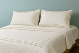 Classic Border Diamond Knitted Cotton Coverlet