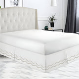 400TC Cotton Double Wavy Embroidered Tailored Bed Skirt