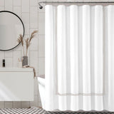 Double Embroidery Shower Cotton Curtain