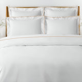 400TC Embroidery Cotton Sateen Solid Duvet Cover Set