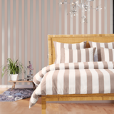 400TC Stripe Border Frame Cotton Sateen Duvet Cover Set