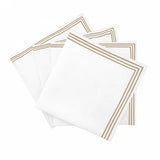 Triple Embroidery Border Linen Napkins (Set of 4)