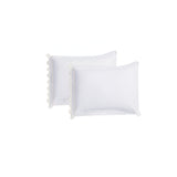 400TC U Shape Scallop Embroidery Cotton Solid Pillowcases (Set Of 2)