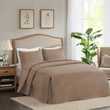 400TC Cotton Sateen Solid Tailored Quilted Bedspread Set