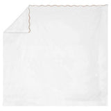 400TC Cotton Scallop Embroidery Sateen Solid Top Sheet