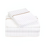 400TC Single Embroidery Sateen Stripe Cotton Sheet Set