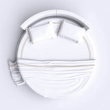 400TC Double Embroidery Sateen Solid Cotton Round Sheet Set