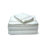 400TC Sateen Solid Cotton Dot Embroidered Sheet Set