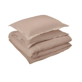 400TC Cotton Luxurious Double Embroidery Sateen Solid Duvet Cover Set